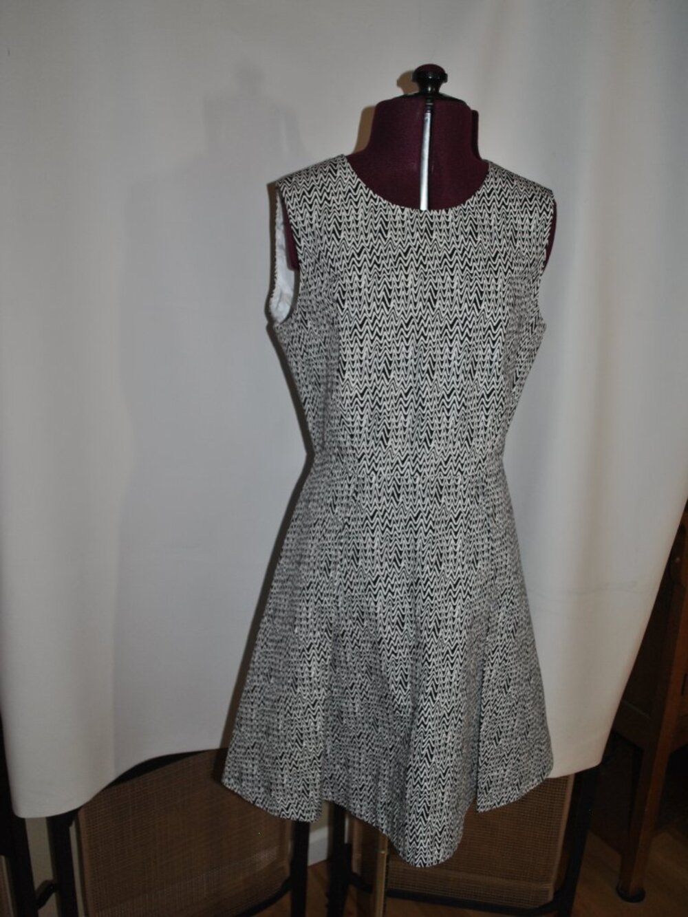 Kate Spade Saturday Black and White Chevron Mini Dress